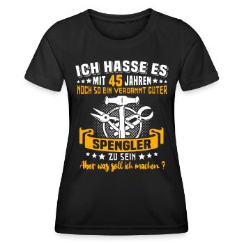 Spengler 45. Geburtstag 45 Jahre Bauspengler - Frauen Funktions-T-Shirt - Schwarz - Vorne - AI Model Female 172 light (172cm)