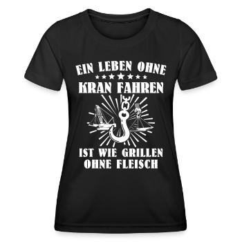 Kranfahrer Kranführer Kran Fahren - Frauen Funktions-T-Shirt - Schwarz - Vorne - AI Model Female 172 light (172cm)