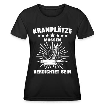 Kranführer Kran Kranfahrer - Frauen Funktions-T-Shirt - Schwarz - Vorne - AI Model Female 172 light (172cm)