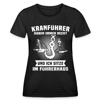 Kranfahrer Kranführer Kran Fahren - Frauen Funktions-T-Shirt - Schwarz - Vorne - AI Model Female 172 light (172cm)