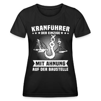 Kranfahrer Kranführer Kran Fahren - Frauen Funktions-T-Shirt - Schwarz - Vorne - AI Model Female 172 light (172cm)