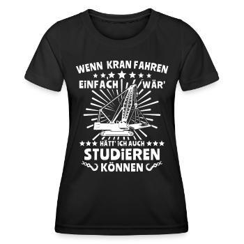 Kranfahrer Kranführer Kran Fahren - Frauen Funktions-T-Shirt - Schwarz - Vorne - AI Model Female 172 light (172cm)