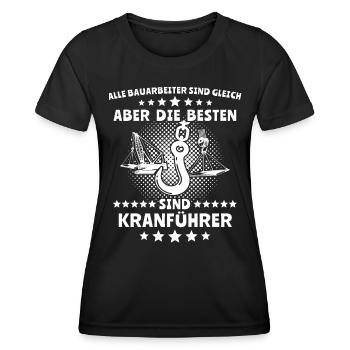 Kranfahrer Kranführer Kran Fahren - Frauen Funktions-T-Shirt - Schwarz - Vorne - AI Model Female 172 light (172cm)