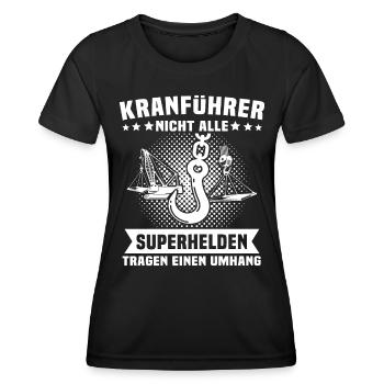 Kranführer Kran Kranfahrer - Frauen Funktions-T-Shirt - Schwarz - Vorne - AI Model Female 172 light (172cm)
