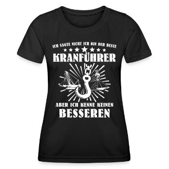 Kranführer Kran Kranfahrer - Frauen Funktions-T-Shirt - Schwarz - Vorne - AI Model Female 172 light (172cm)