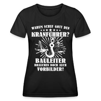 Kranführer Kran Kranfahrer - Frauen Funktions-T-Shirt - Schwarz - Vorne - AI Model Female 172 light (172cm)