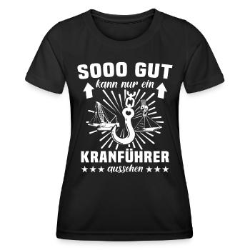 Kranführer Kran Kranfahrer - Frauen Funktions-T-Shirt - Schwarz - Vorne - AI Model Female 172 light (172cm)