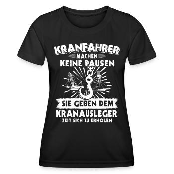 Kranführer Kran Kranfahrer - Frauen Funktions-T-Shirt - Schwarz - Vorne - AI Model Female 172 light (172cm)