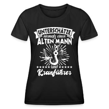 Kranführer Kran Kranfahrer - Frauen Funktions-T-Shirt - Schwarz - Vorne - AI Model Female 172 light (172cm)