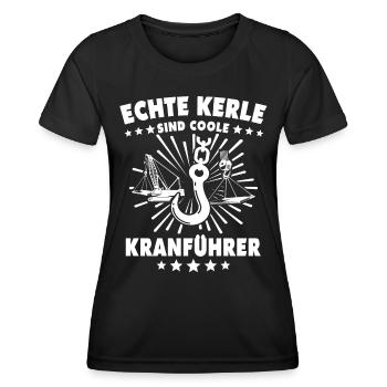 Kranfahrer Kranführer Kran Fahren - Frauen Funktions-T-Shirt - Schwarz - Vorne - AI Model Female 172 light (172cm)