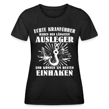 Kranfahrer Kranführer Kran Fahren - Frauen Funktions-T-Shirt - Schwarz - Vorne - AI Model Female 172 light (172cm)