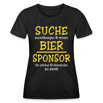Bier Sponsor Trinksprüche Party - Frauen Funktions-T-Shirt - Schwarz - Vorne - AI Model Female 172 light (172cm)