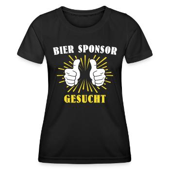 Bier Sponsor Trinksprüche Party - Frauen Funktions-T-Shirt - Schwarz - Vorne - AI Model Female 172 light (172cm)
