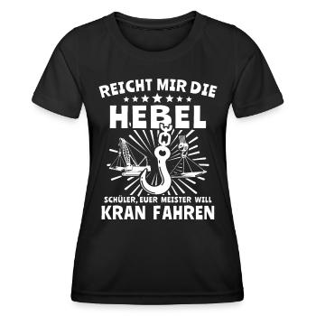 Kranführer Kran Kranfahrer - Frauen Funktions-T-Shirt - Schwarz - Vorne - AI Model Female 172 light (172cm)