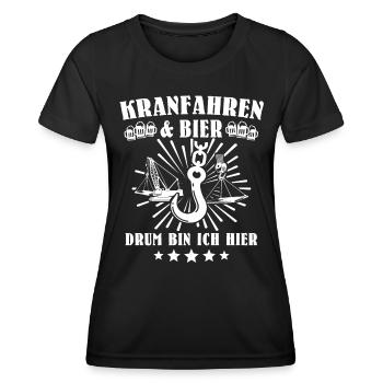 Kranführer Kran Kranfahrer - Frauen Funktions-T-Shirt - Schwarz - Vorne - AI Model Female 172 light (172cm)