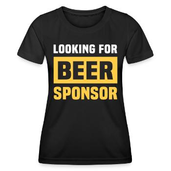Bier Sponsor Trinksprüche Biertrinker - Frauen Funktions-T-Shirt - Schwarz - Vorne - AI Model Female 172 light (172cm)