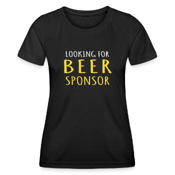 Bier Sponsor Trinksprüche Biertrinker - Frauen Funktions-T-Shirt - Schwarz - Vorne - AI Model Female 172 light (172cm)