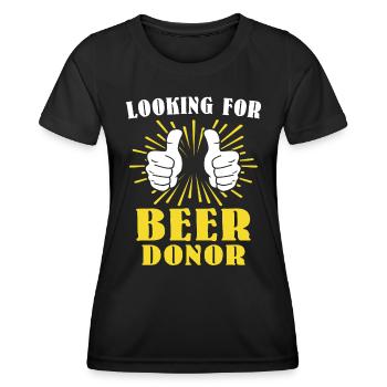 Bier Sponsor Trinksprüche Biertrinker - Frauen Funktions-T-Shirt - Schwarz - Vorne - AI Model Female 172 light (172cm)