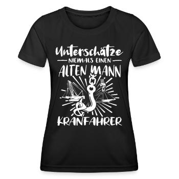 Kranfahrer Kran Kranfuehrer - Frauen Funktions-T-Shirt - Schwarz - Vorne - AI Model Female 172 light (172cm)