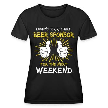 Beer sayings Toasts Beer lovers - Women's Functional T-Shirt - black - Front - AI Model Female 172 light (172cm)