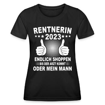 Rentnerin 2023 Ruhestand Rente - Frauen Funktions-T-Shirt - Schwarz - Vorne - AI Model Female 172 light (172cm)