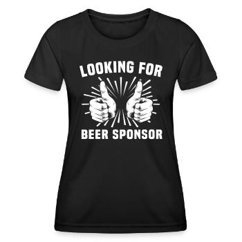 Beer sayings Drink beer - Women's Functional T-Shirt - black - Front - AI Model Female 172 light (172cm)