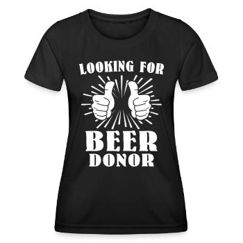 Beer sayings Drink beer - Women's Functional T-Shirt - black - Front - AI Model Female 172 light (172cm)