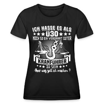 Kranführer 30. Geburtstag Ü30 Jahre Kran - Frauen Funktions-T-Shirt - Schwarz - Vorne - AI Model Female 172 light (172cm)