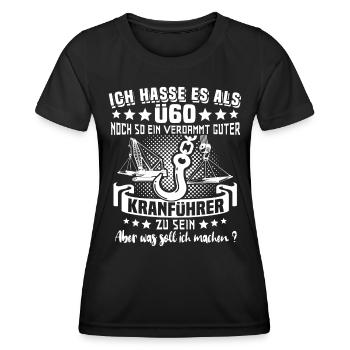 Kranführer 60. Geburtstag Ü60 Jahre Kran - Frauen Funktions-T-Shirt - Schwarz - Vorne - AI Model Female 172 light (172cm)