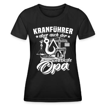 Kranfahrer Opa Kran - Frauen Funktions-T-Shirt - Schwarz - Vorne - AI Model Female 172 light (172cm)
