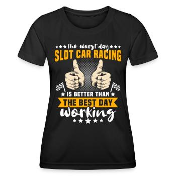 Slot Car Slotracing Slotcar - Frauen Funktions-T-Shirt - Schwarz - Vorne - AI Model Female 172 light (172cm)
