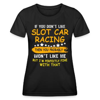 Slot Car Slotracing Slotcar - Frauen Funktions-T-Shirt - Schwarz - Vorne - AI Model Female 172 light (172cm)