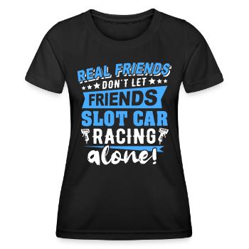 Slot Car Racing - Frauen Funktions-T-Shirt - Schwarz - Vorne - AI Model Female 172 light (172cm)