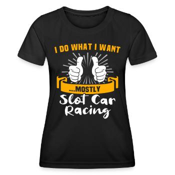 Slot Car Racing Slotrace - Women's Functional T-Shirt - black - Front - AI Model Female 172 light (172cm)