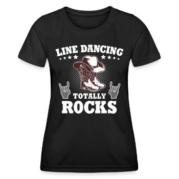 Line Dance Line Dancing - Women's Functional T-Shirt - black - Front - AI Model Female 172 light (172cm)