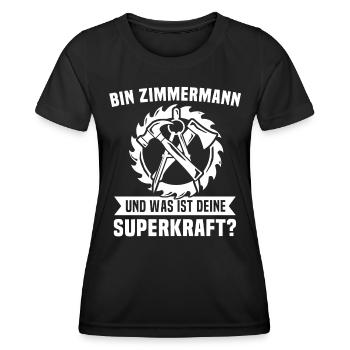 Zimmermann Zimmerer Zimmerleute - Frauen Funktions-T-Shirt - Schwarz - Vorne - AI Model Female 172 light (172cm)