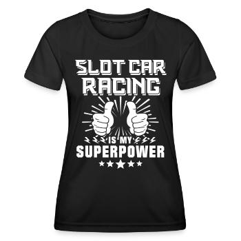 Slot Race Slot Car - Frauen Funktions-T-Shirt - Schwarz - Vorne - AI Model Female 172 light (172cm)