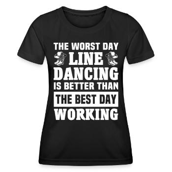 Line Dancing Line Dance - Women's Functional T-Shirt - black - Front - AI Model Female 172 light (172cm)