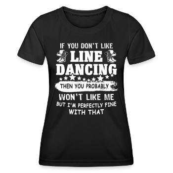 Line Dance Line Dancing - Women's Functional T-Shirt - black - Front - AI Model Female 172 light (172cm)