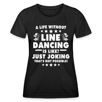 Line Dance Line Dancing - Women's Functional T-Shirt - black - Front - AI Model Female 172 light (172cm)