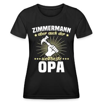 Zimmermann Opa Zimmerer Grossvater - Frauen Funktions-T-Shirt - Schwarz - Vorne - AI Model Female 172 light (172cm)