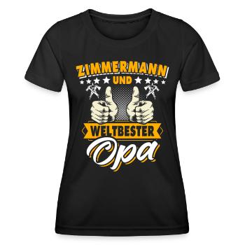 Zimmermann Opa Zimmerer Grossvater - Frauen Funktions-T-Shirt - Schwarz - Vorne - AI Model Female 172 light (172cm)
