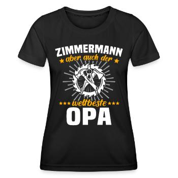 Zimmermann Opa Zimmerer Grossvater - Frauen Funktions-T-Shirt - Schwarz - Vorne - AI Model Female 172 light (172cm)