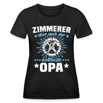 Zimmermann Opa Zimmerer Grossvater - Frauen Funktions-T-Shirt - Schwarz - Vorne - AI Model Female 172 light (172cm)