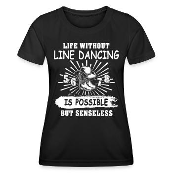 Cadeau de danse en ligne - T-shirt sport Femme - noir - Devant - AI Model Female 172 light (172cm)