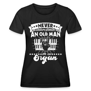 L’organiste sous-estime l’organiste - T-shirt sport Femme - noir - Devant - AI Model Female 172 light (172cm)