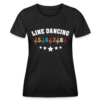 Line Dancing Line Dance - Frauen Funktions-T-Shirt - Schwarz - Vorne - AI Model Female 172 light (172cm)