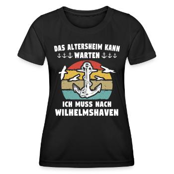 Wilhelmshaven Sprüche Wilhelmshavener Spruch - Frauen Funktions-T-Shirt - Schwarz - Vorne - AI Model Female 172 light (172cm)