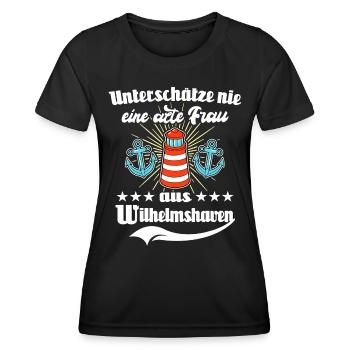 Wilhelmshaven Sprüche Wilhelmshavener Spruch - Frauen Funktions-T-Shirt - Schwarz - Vorne - AI Model Female 172 light (172cm)