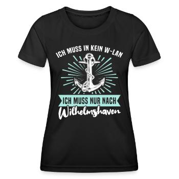 Wilhelmshaven Sprüche Wilhelmshavener Spruch - Frauen Funktions-T-Shirt - Schwarz - Vorne - AI Model Female 172 light (172cm)